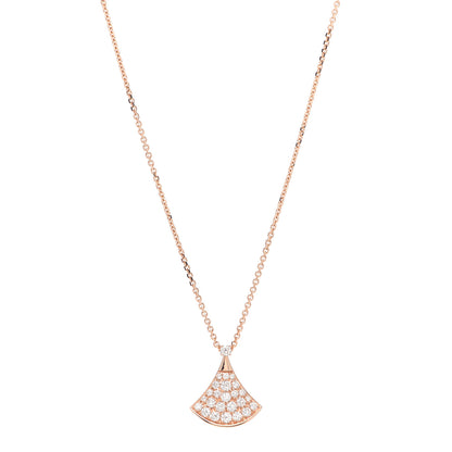Bulgari 18K Rose Gold Diamond Divas' Dream Pave Pendant Necklace 1 of 6