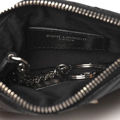 Saint Laurent Calfskin Matelasse Monogram Key Pouch Black 5 of 8