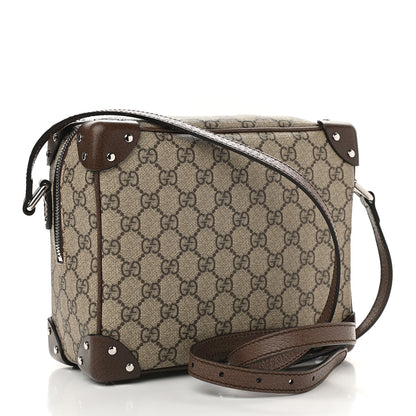 Gucci GG Supreme Monogram Textured Calfskin Square Messenger Bag Beige Ebony New Acero 3 of 9