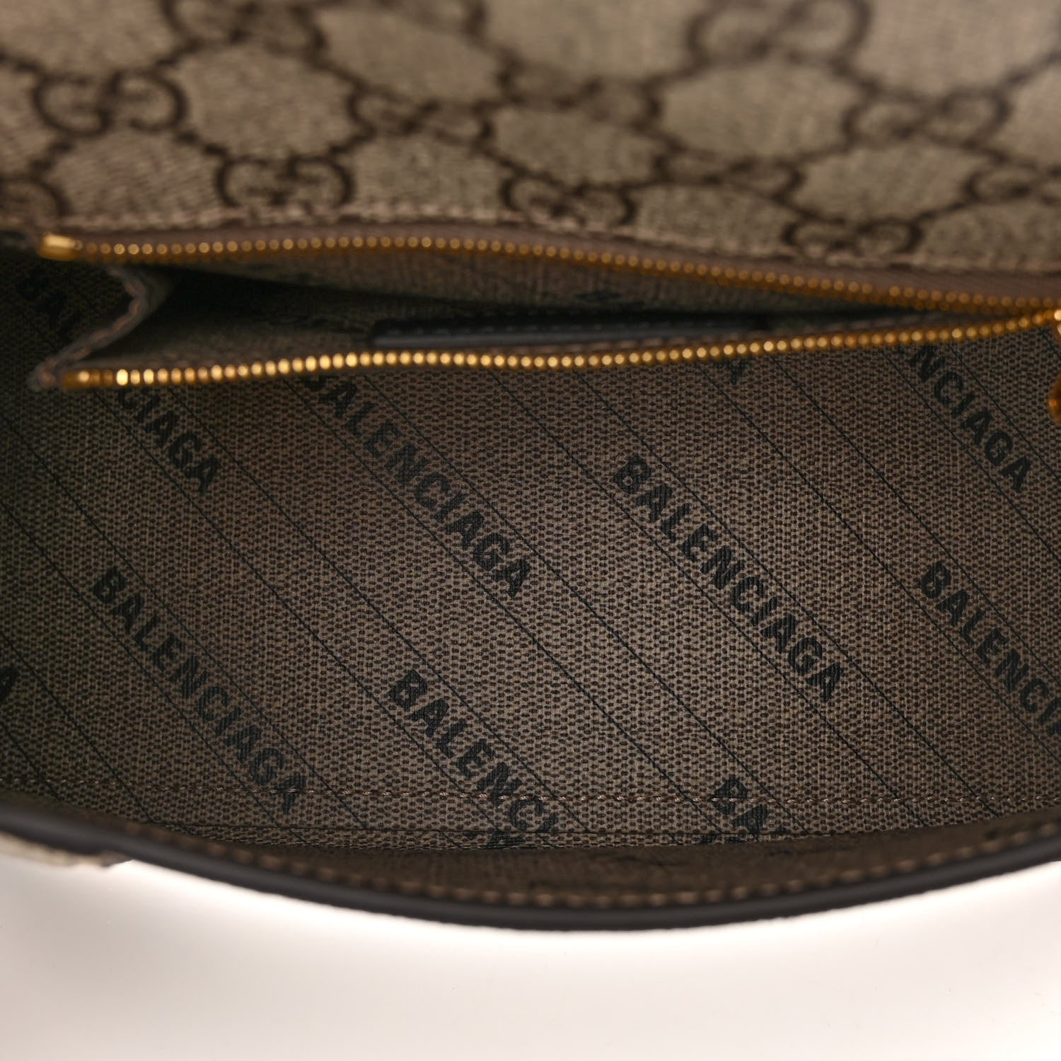 Balenciaga X GUCCI GG Supreme Monogram Small Hourglass Top Handle Bag Beige Ebony 5 of 9