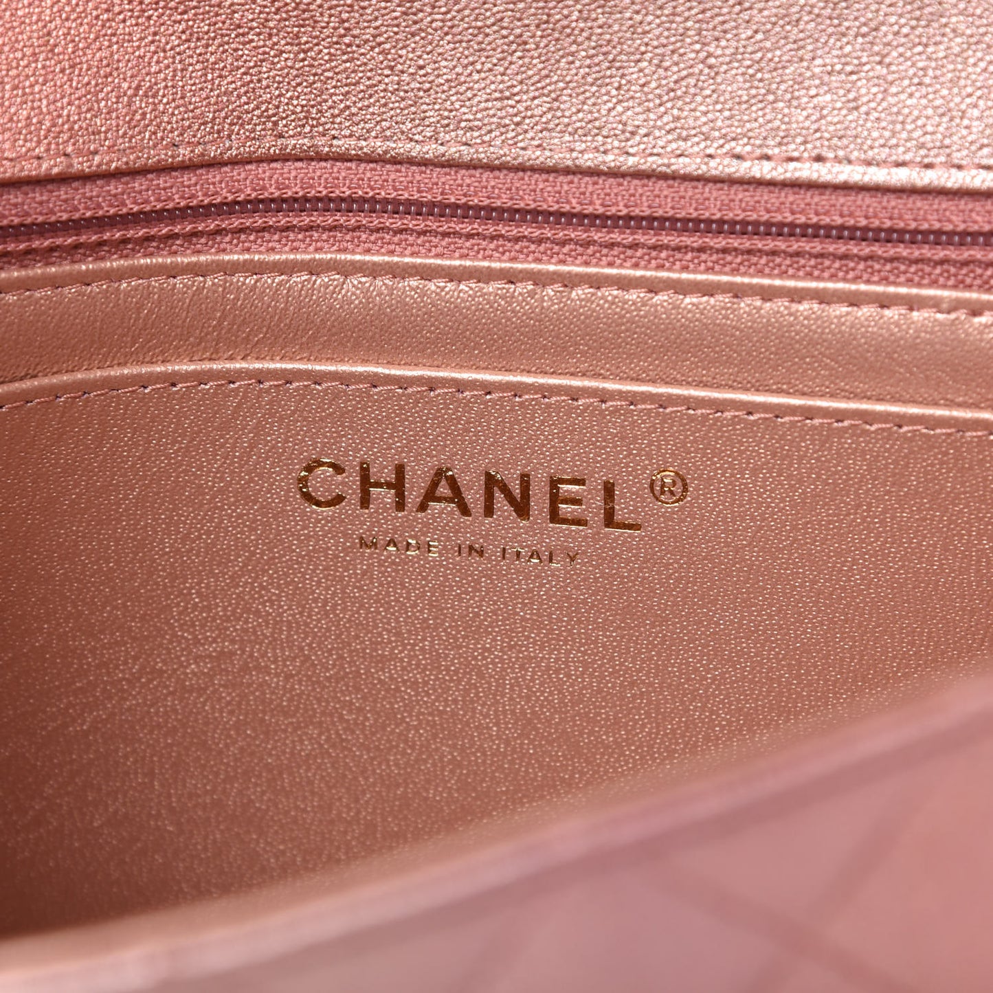 Metallic Lambskin Quilted Ombre Mini Rectangular Flap Pink