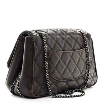 Chanel Calfskin Quilted Medium Frame in Chain Flap Brown 3 of 11