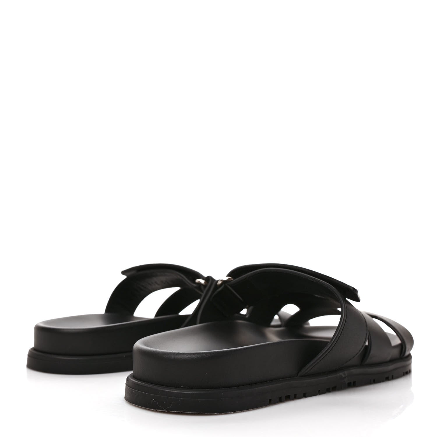 Hermes Calfskin Womens Chypre Sandals 38 Black 4 of 9