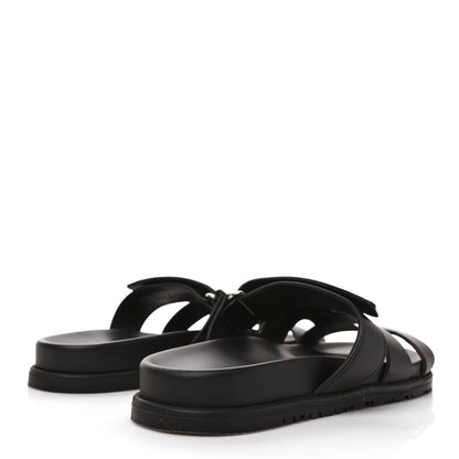 Hermes Calfskin Womens Chypre Sandals 38 Black 4 of 9
