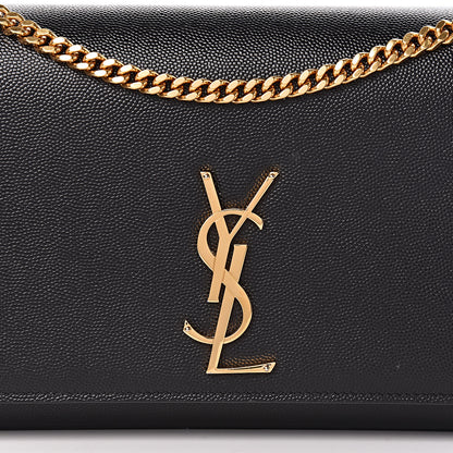 Saint Laurent Grain De Poudre Medium Classic Monogram Kate Satchel Black 14 of 14