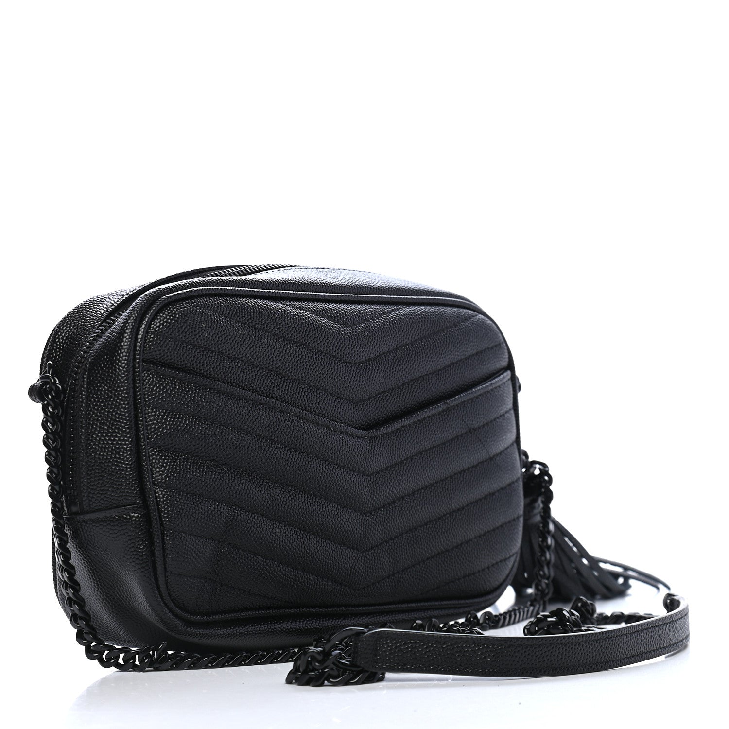 Saint Laurent Grain De Poudre Matelasse Monogram Mini Lou Camera Bag Black 3 of 10