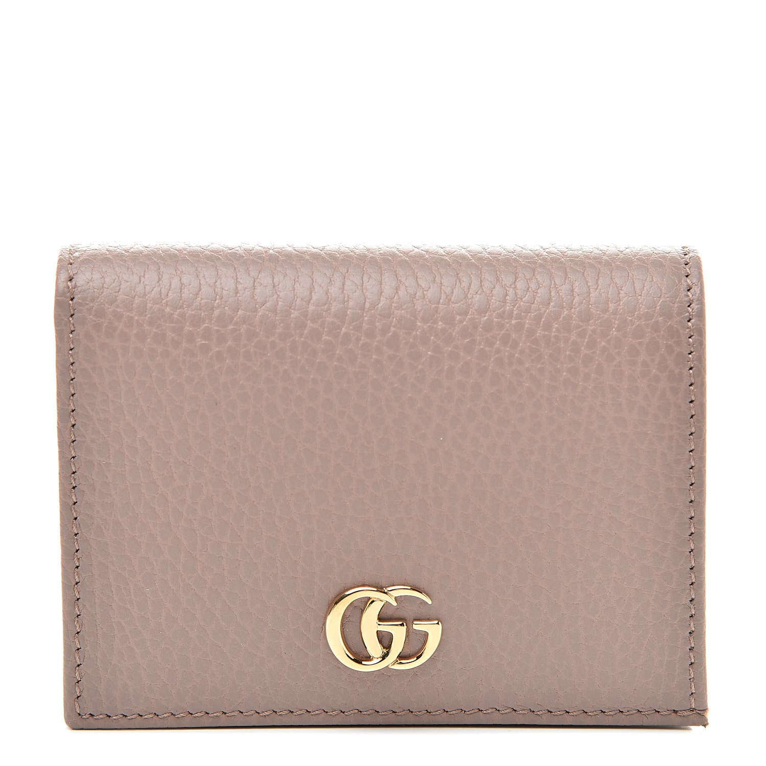 Gucci Pebbled Calfskin GG Marmont Card Case Porcelain Rose 1 of 8