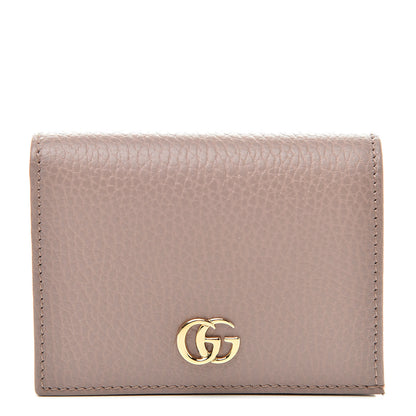 Gucci Pebbled Calfskin GG Marmont Card Case Porcelain Rose 1 of 8