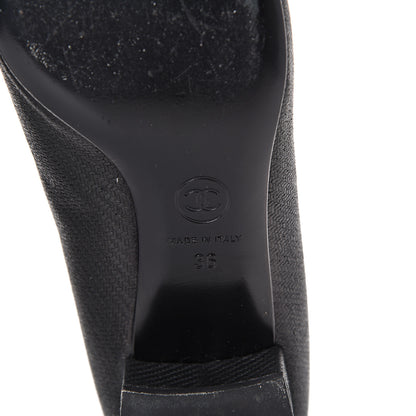Chanel Embossed Lambskin CC Cap Toe Pump 36 Black 6 of 11