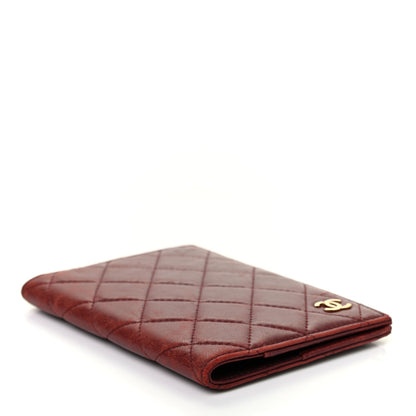 Chanel Lambskin Quilted Passport Holder Burgundy 4 of 8