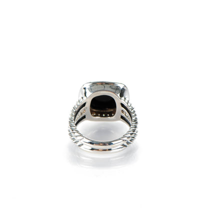David Yurman Sterling Silver Diamond Black Onyx 11mm Albion Ring 54 7 3 of 5