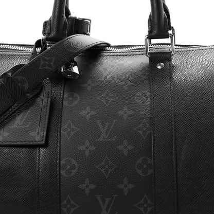 Louis Vuitton Taiga Monogram Eclipse Keepall Bandouliere 50 Black 6 of 8