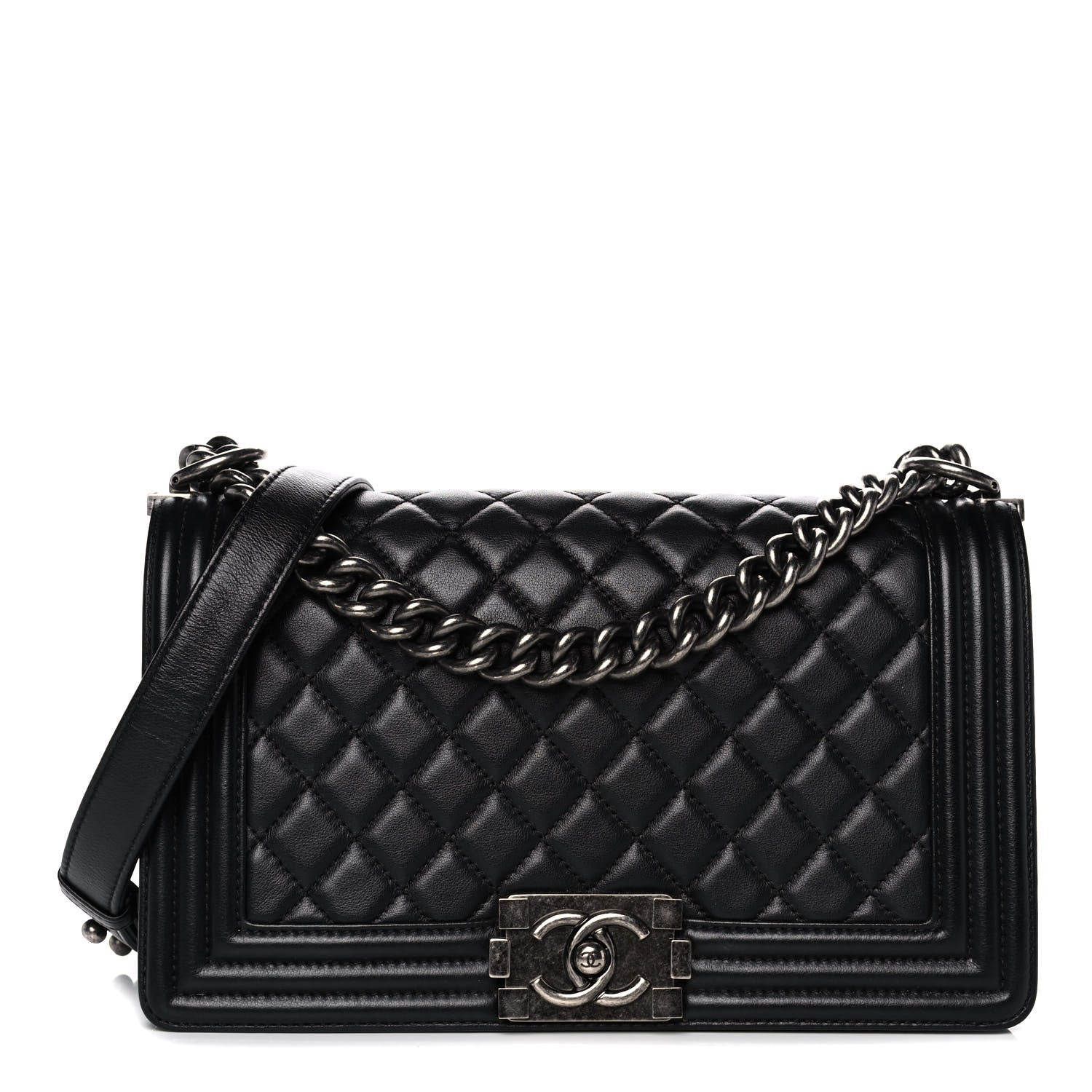 Chanel Calfskin Quilted Medium Boy Flap Black 1 of 12
