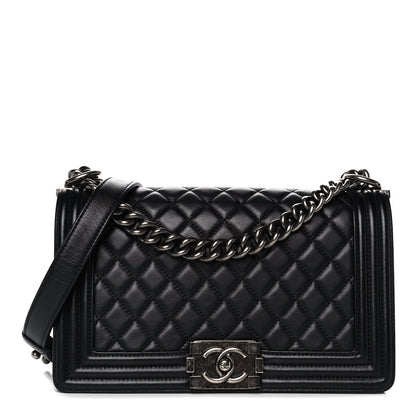 Chanel Calfskin Quilted Medium Boy Flap Black 1 of 12