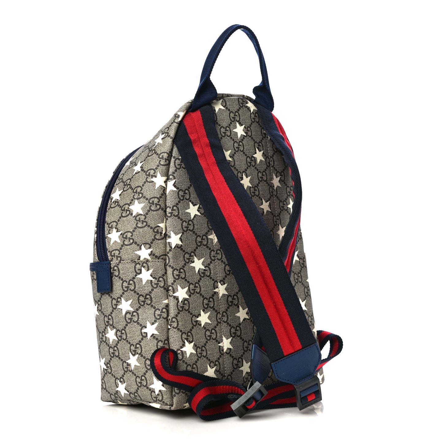 GG Supreme Monogram Stars Childrens Backpack Beige Ebony Yellow Royal