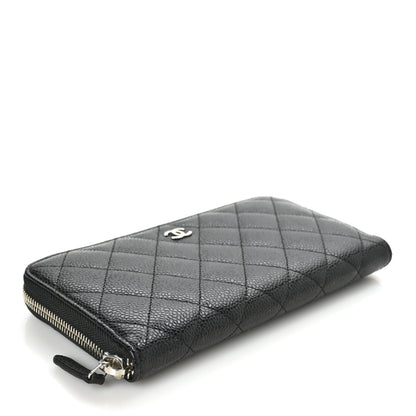Chanel Caviar Quilted Large Gusset Zip Around Wallet Black 4 of 9