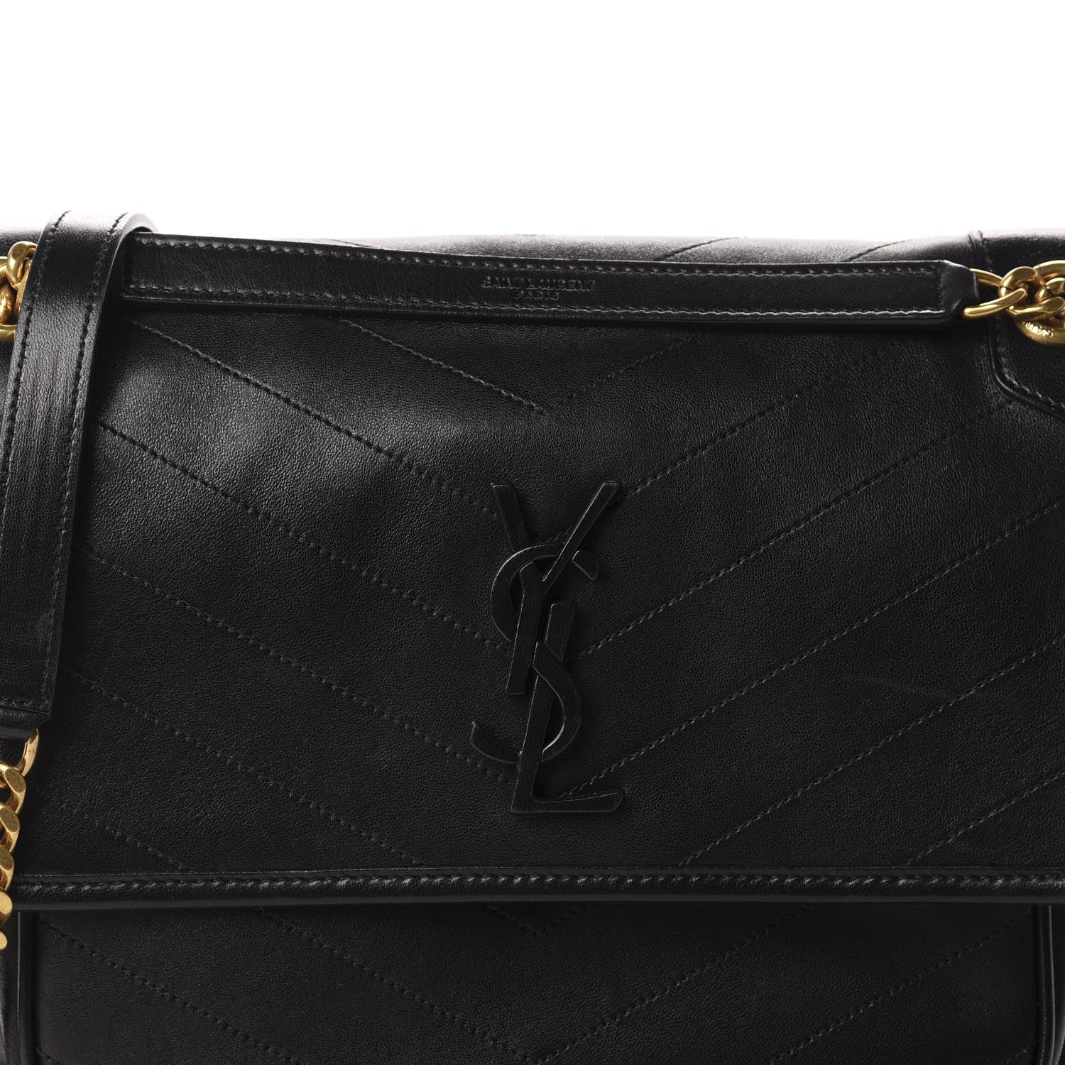 Saint Laurent Lambskin Matelasse Monogram Medium Niki Chain Satchel Black 12 of 12