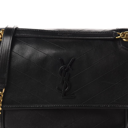 Saint Laurent Lambskin Matelasse Monogram Medium Niki Chain Satchel Black 12 of 12