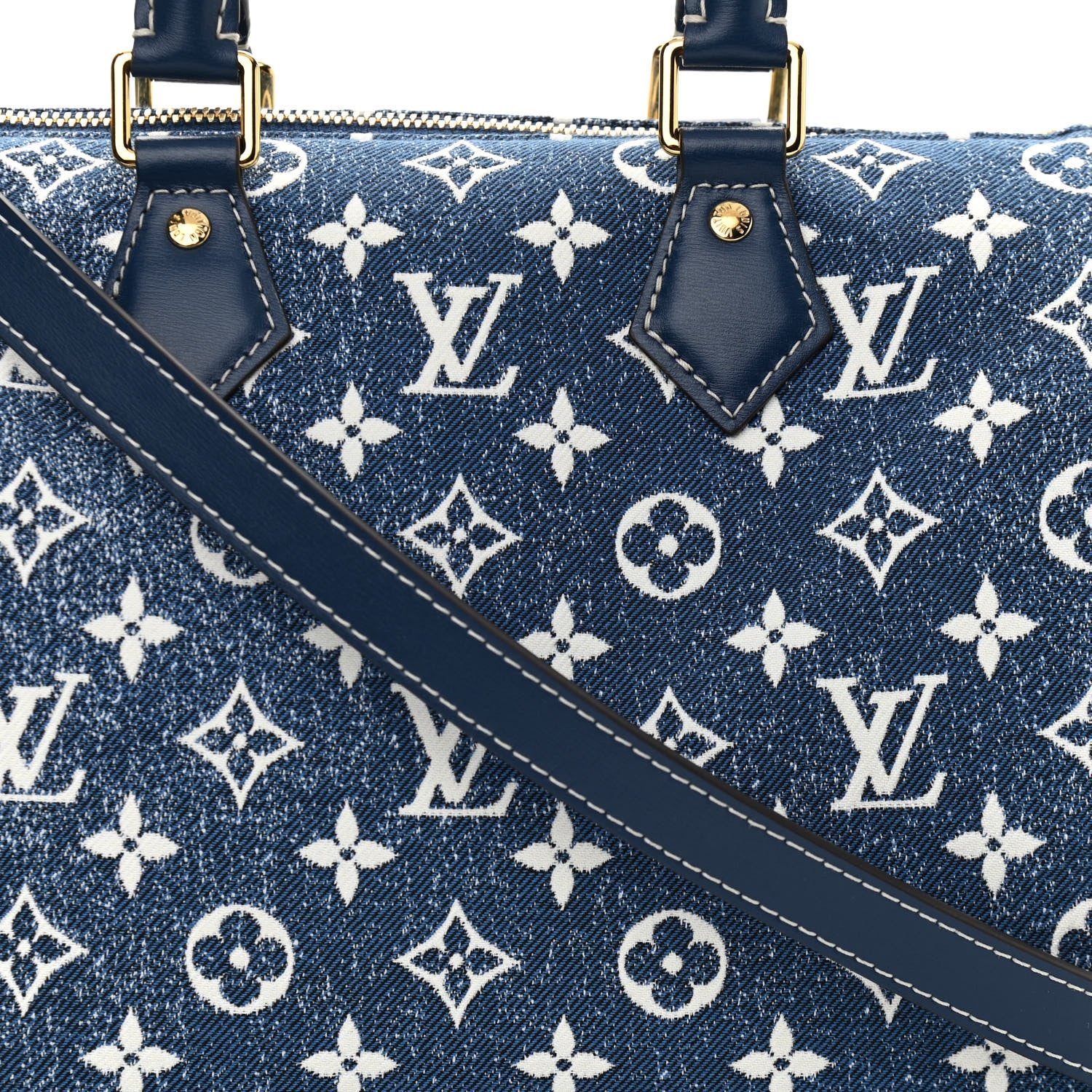 Louis Vuitton Monogram Jacquard Denim Speedy Bandouliere 25 Bleu 7 of 10