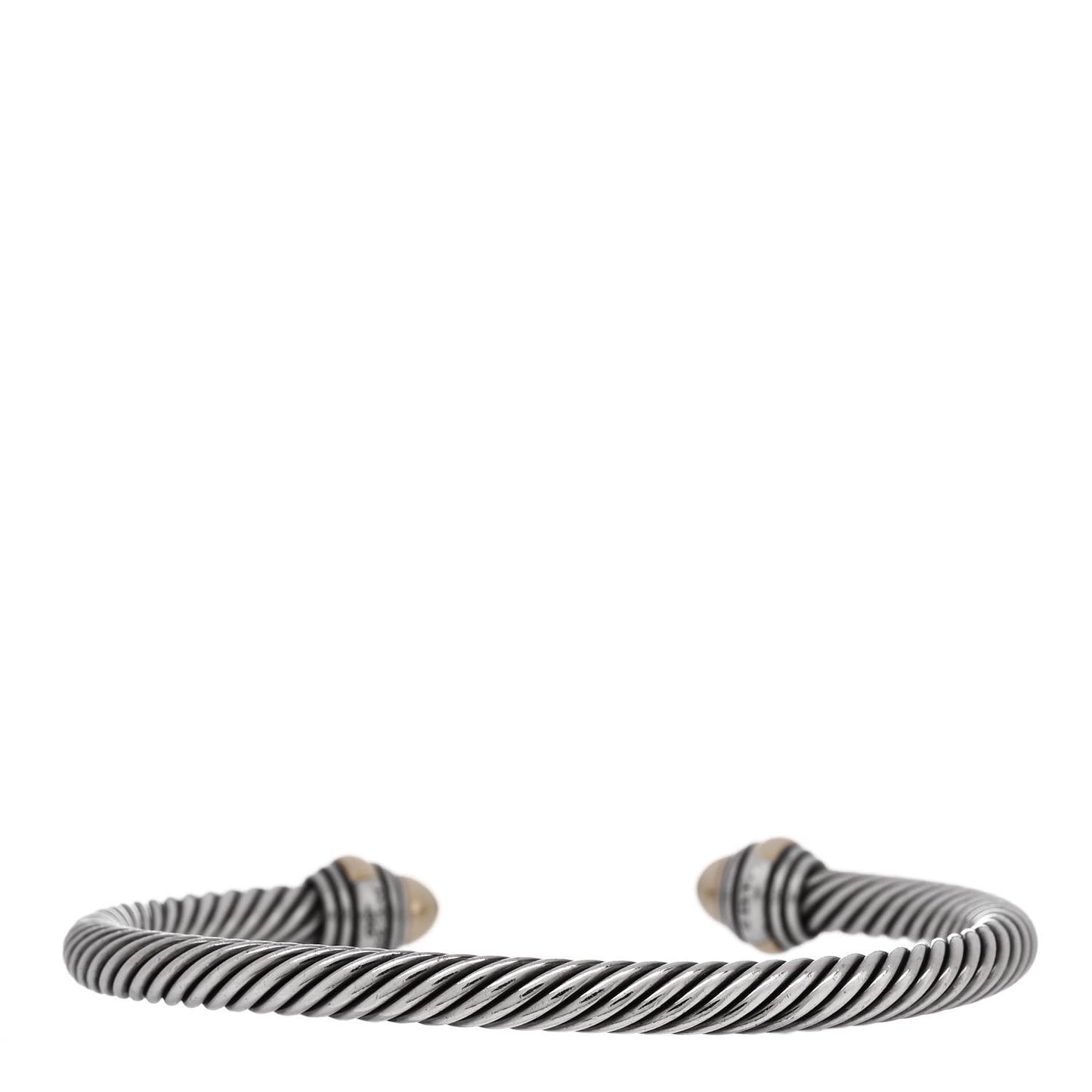 Sterling Silver 14K Yellow Gold 5mm Cable Classics Dome Bracelet
