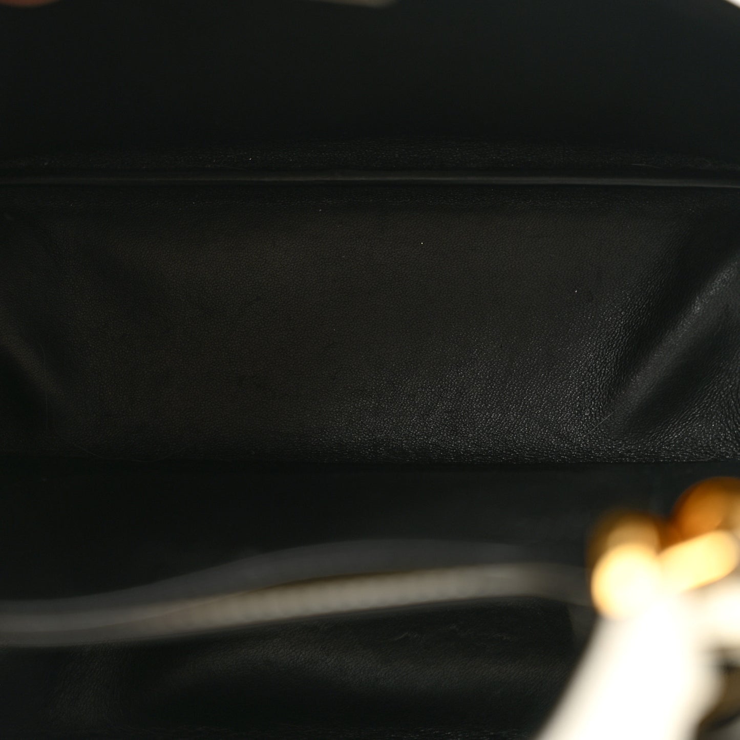 Saffiano Cuir Medium Panier Bucket Bag Bianco Black