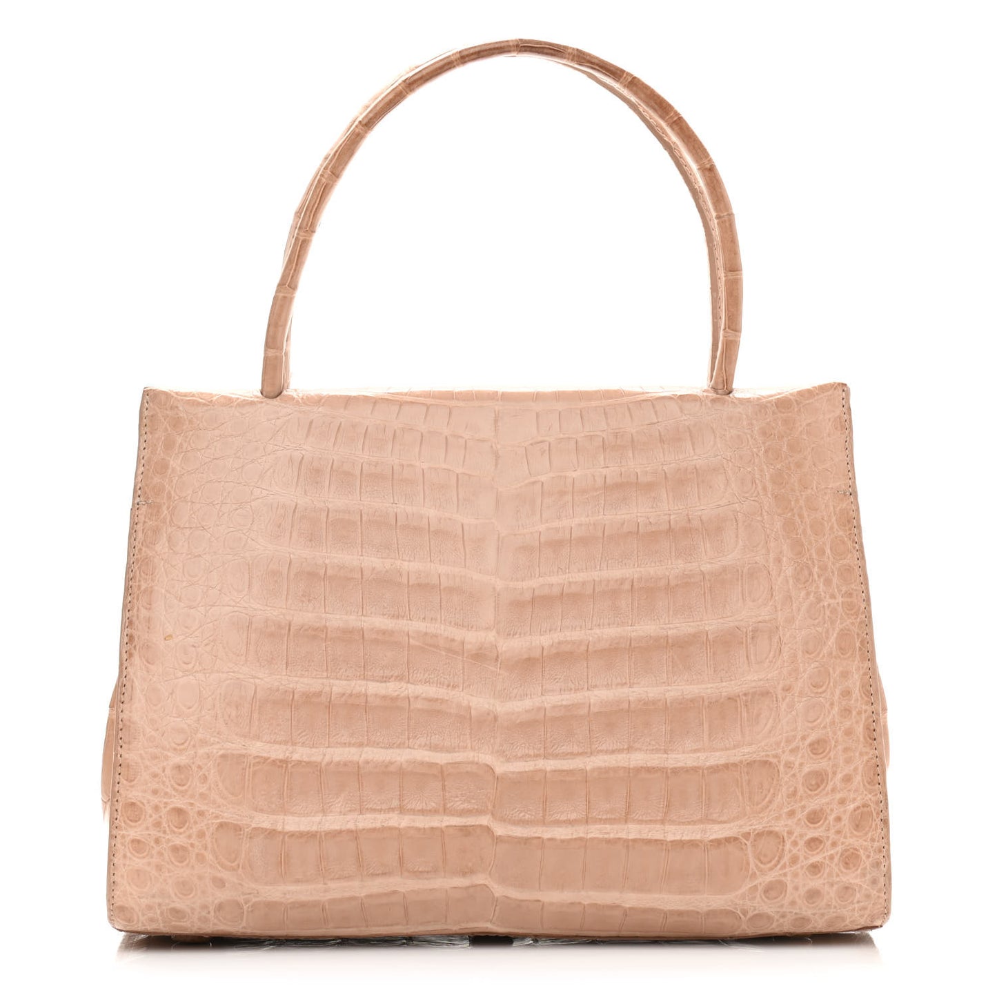 Crocodile Double Handle Satchel Beige
