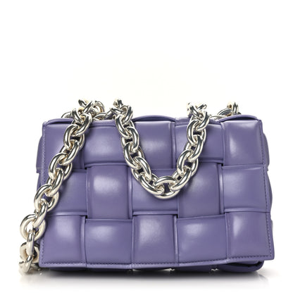 Bottega Veneta Lambskin Maxi Intreccio Padded Chain Cassette Crossbody Bag Lavender 1 of 8