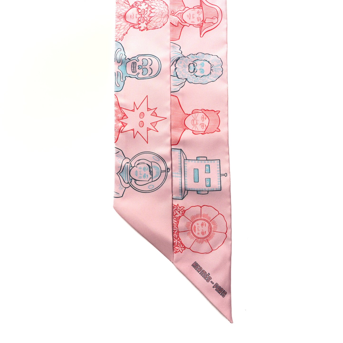 Silk Dress Code Twilly Rose Pale Bleu Rouge