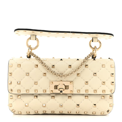 Valentino Garavani Nappa Small Rockstud Spike Shoulder Bag Light Ivory 1 of 11