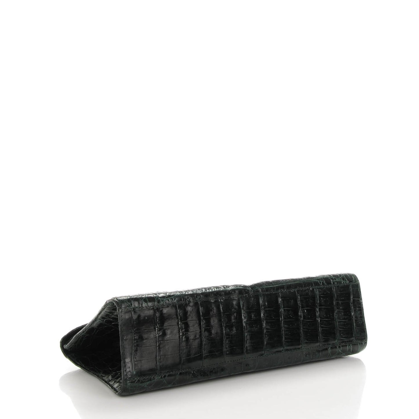 Crocodile Envelope Clutch Dark Green