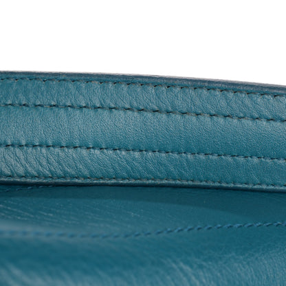 Saint Laurent Calfskin Canvas Medium Muse Two Turquoise 13 of 14