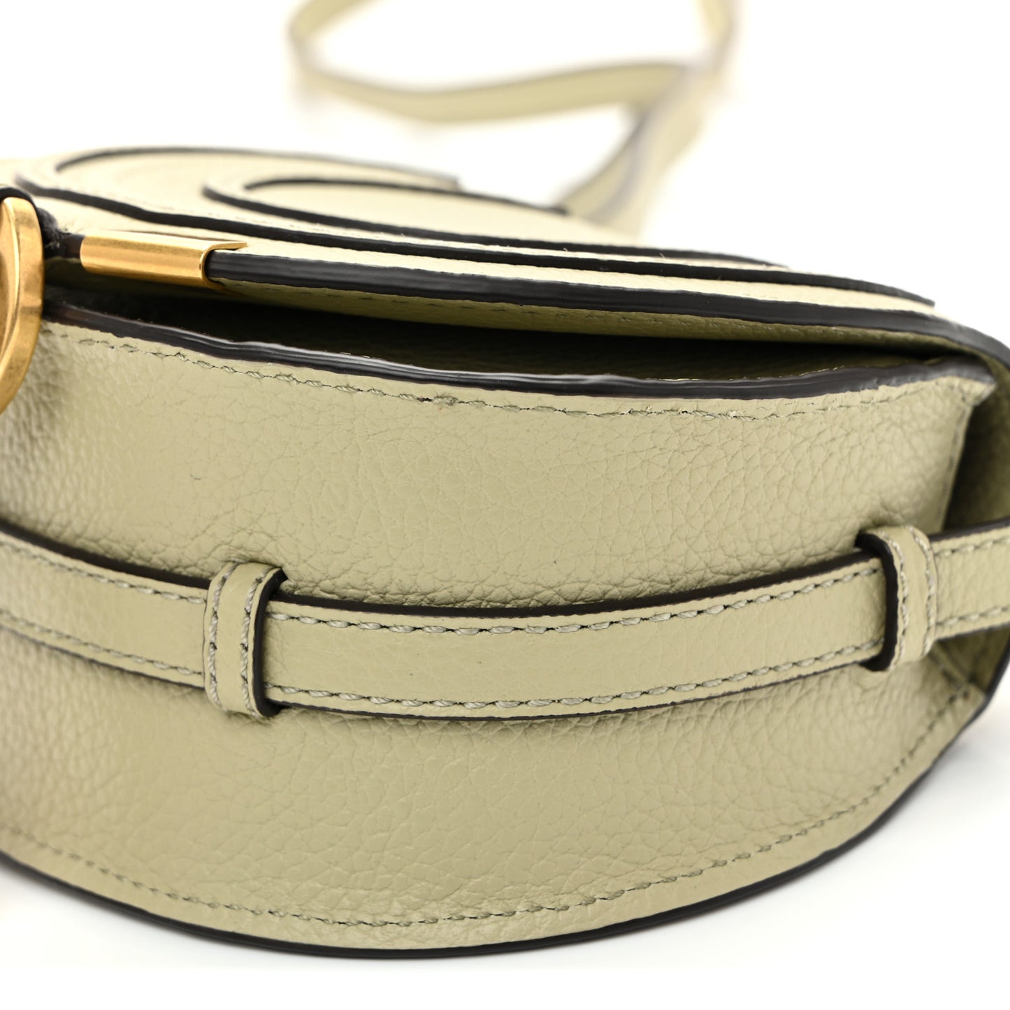 Calfskin Nano Marcie Saddle Bag Aloe Green