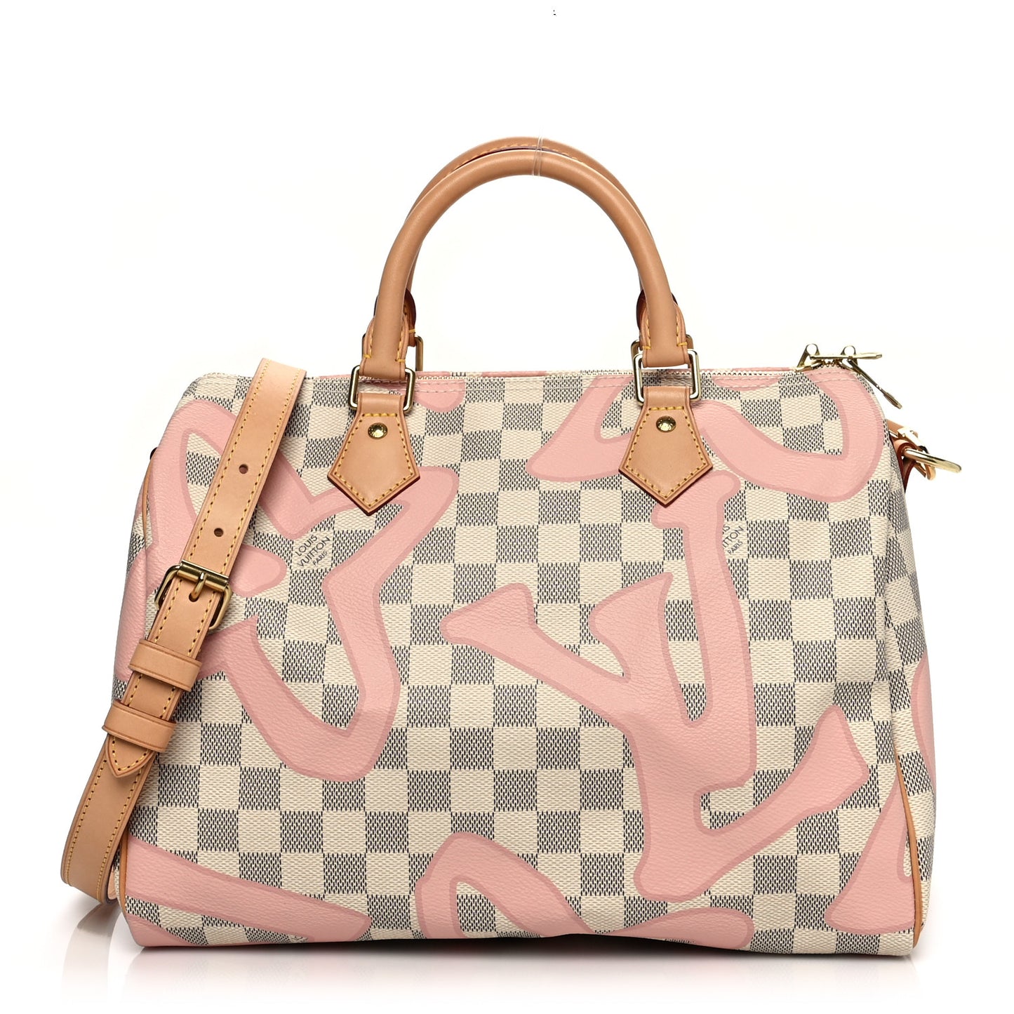 Damier Azur Tahitienne Speedy Bandouliere 30 Rose Ballerine
