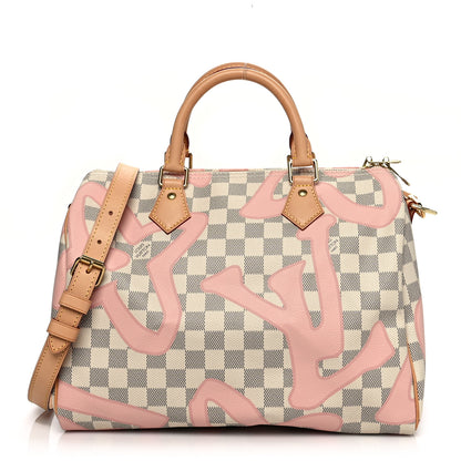 Louis Vuitton Damier Azur Tahitienne Speedy Bandouliere 30 Rose Ballerine 1 of 10