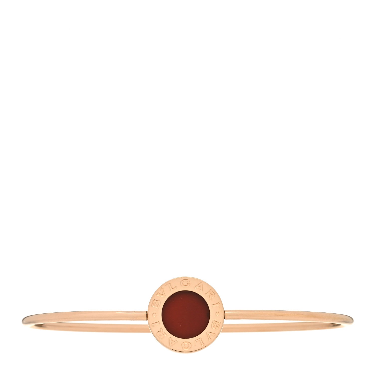 Bulgari 18K Rose Gold Carnelian BVLGARI BVLGARI Bangle Bracelet S 1 of 4