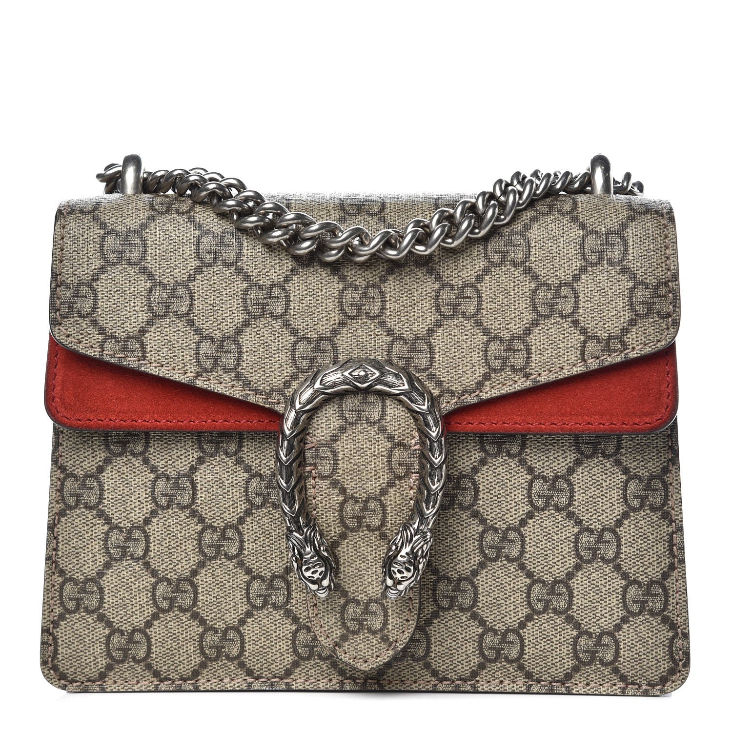 Gucci GG Supreme Monogram Mini Dionysus Shoulder Bag Hibiscus Red 1 of 11
