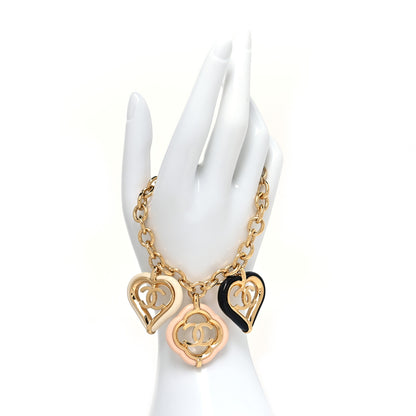 Chanel CC Charm Bracelet Gold Beige Navy 2 of 5