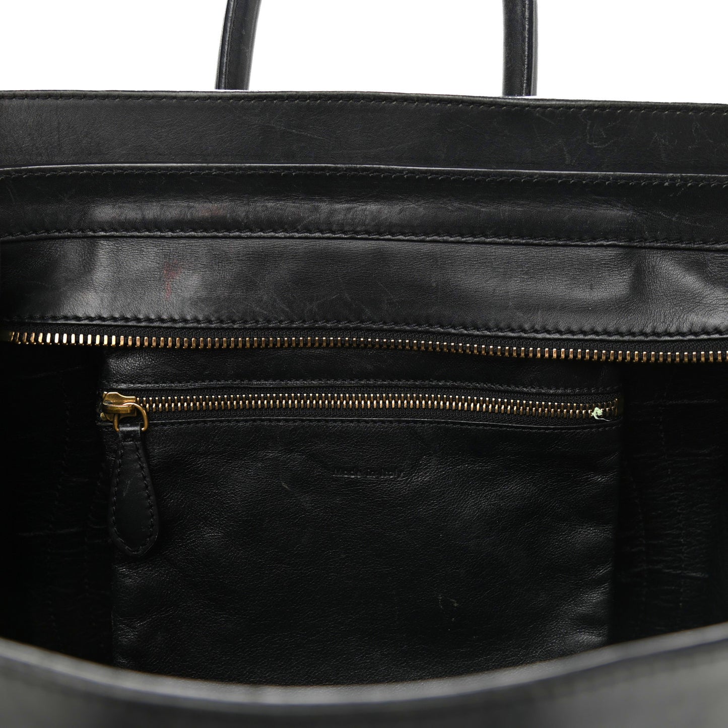 Smooth Calfskin Mini Bi-Color Luggage Forest Black