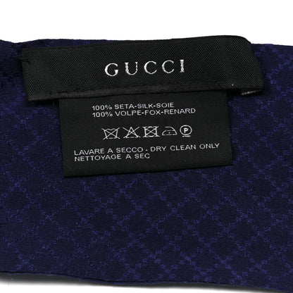 Gucci Silk Fox Fur Panel Scarf Purple 3 of 4