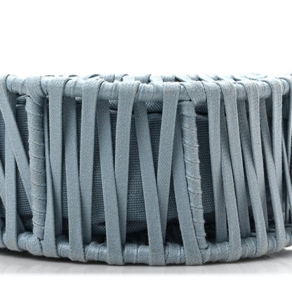 Stella McCartney Raffia Eco Alter Nappa Perforated Logo Round Crossbody Bag Cameo Blue 8 of 8