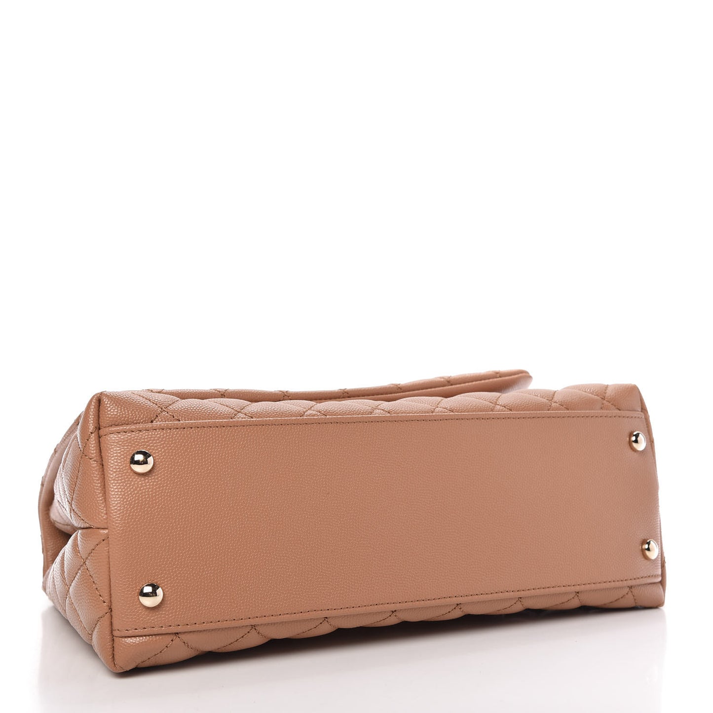 Caviar Lizard Embossed Quilted Small Coco Handle Flap Brown