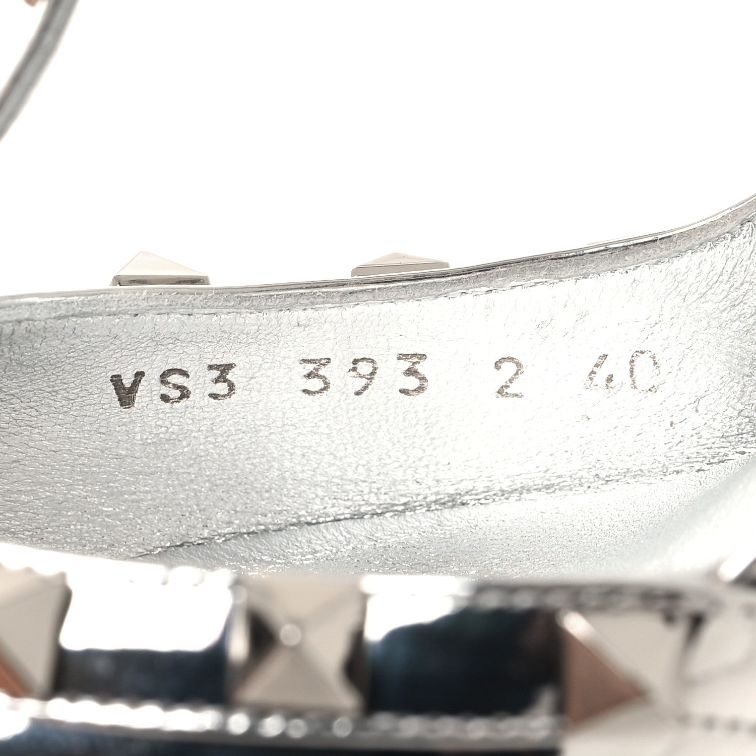 Valentino Garavani Metallic Patent Rockstud Ankle Strap 100mm Pumps 40 Silver 6 of 10