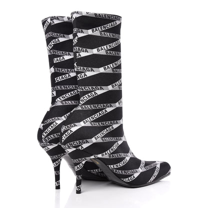 Balenciaga Spandex Losange Monogram 85mm Booties 38.5 Gris Black 5 of 8