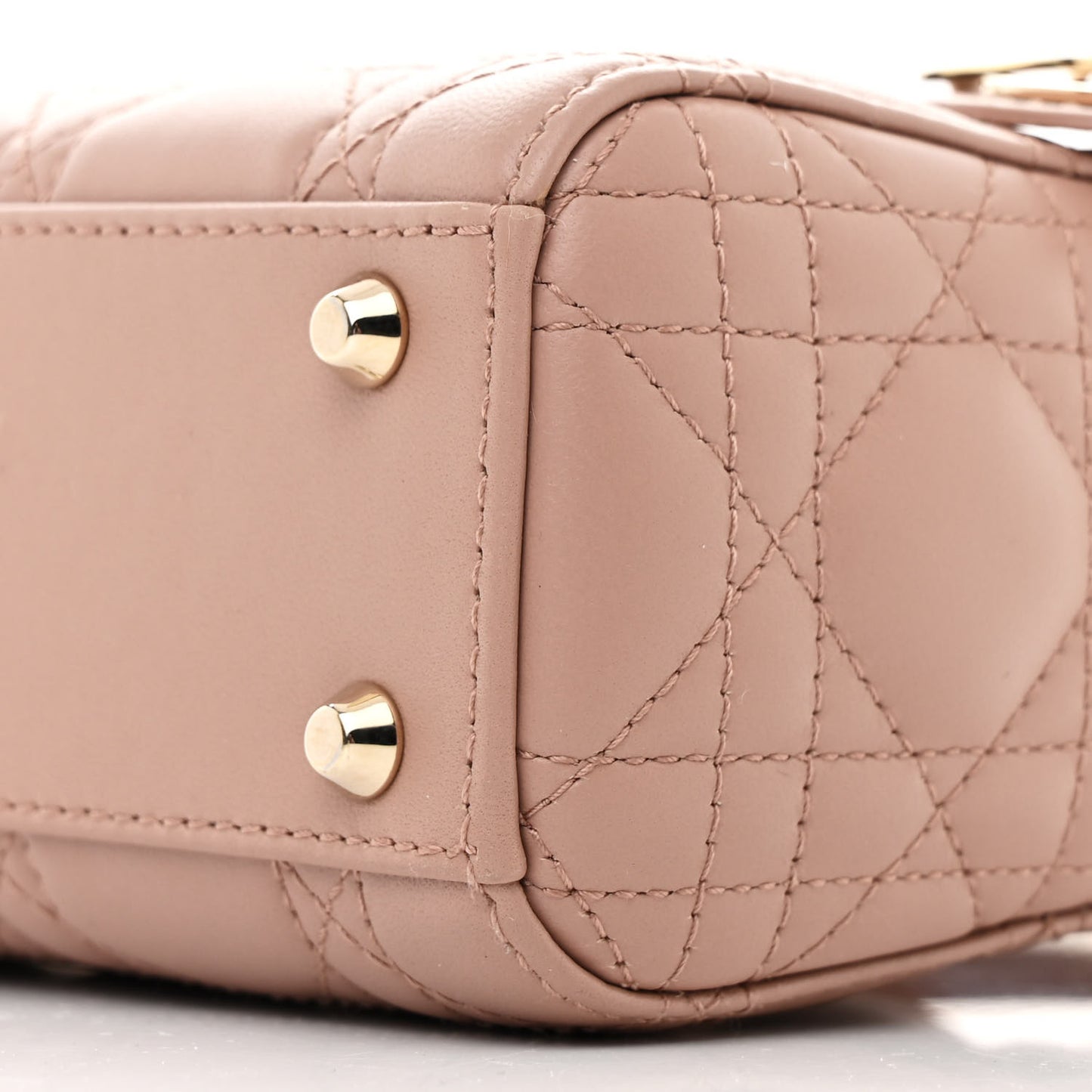 Lambskin Cannage Mini Lady Dior Blush Blush