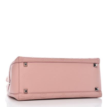 MCM Calfskin Ottomar Monogram Medium Sarah Hobo Pink Blush 4 of 11
