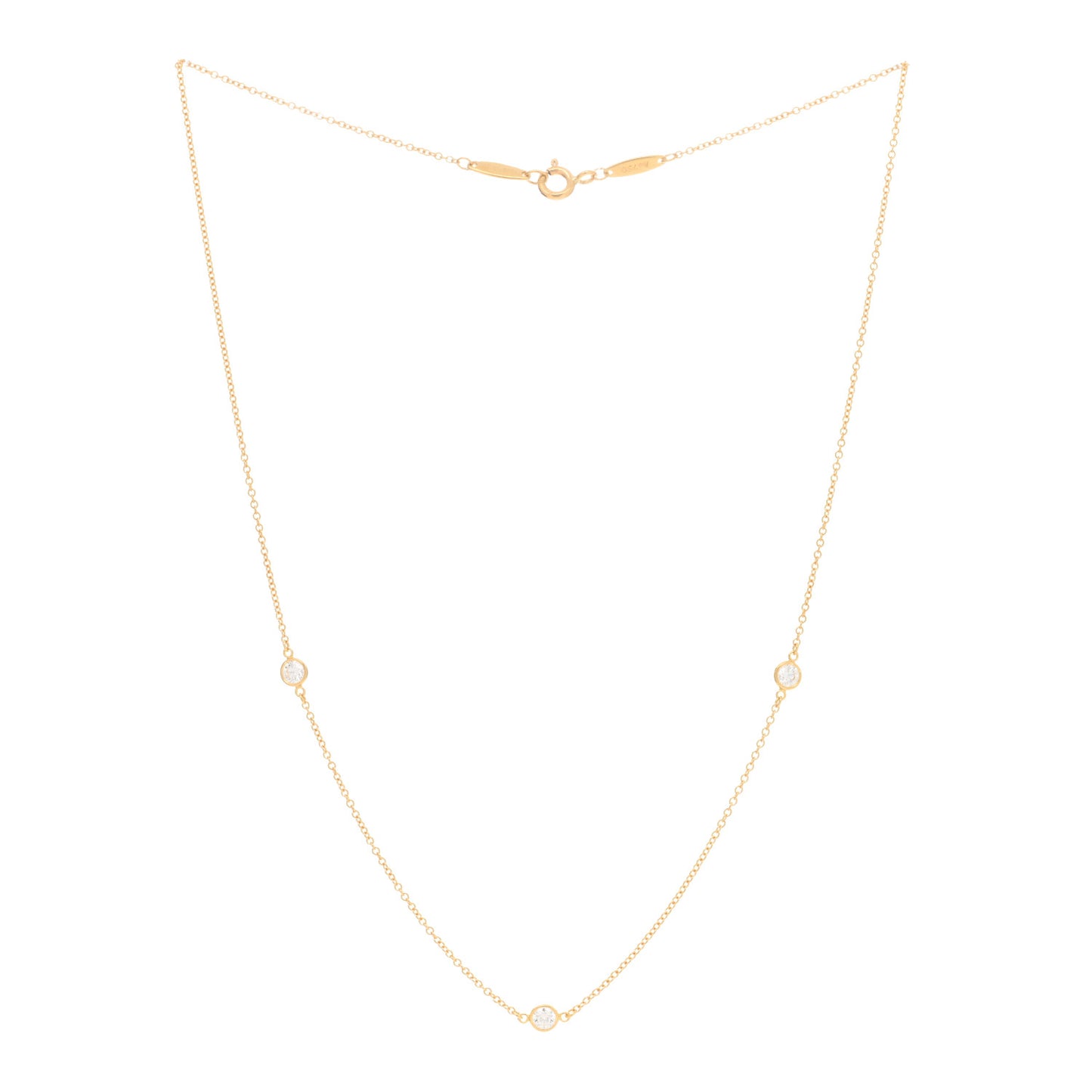 18K Yellow Gold Elsa Peretti Diamonds by the Yard 3 Station Necklace