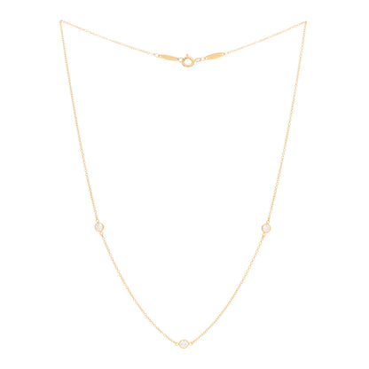Tiffany 18K Yellow Gold Elsa Peretti Diamonds by the Yard 3 Station Necklace 2 of 4