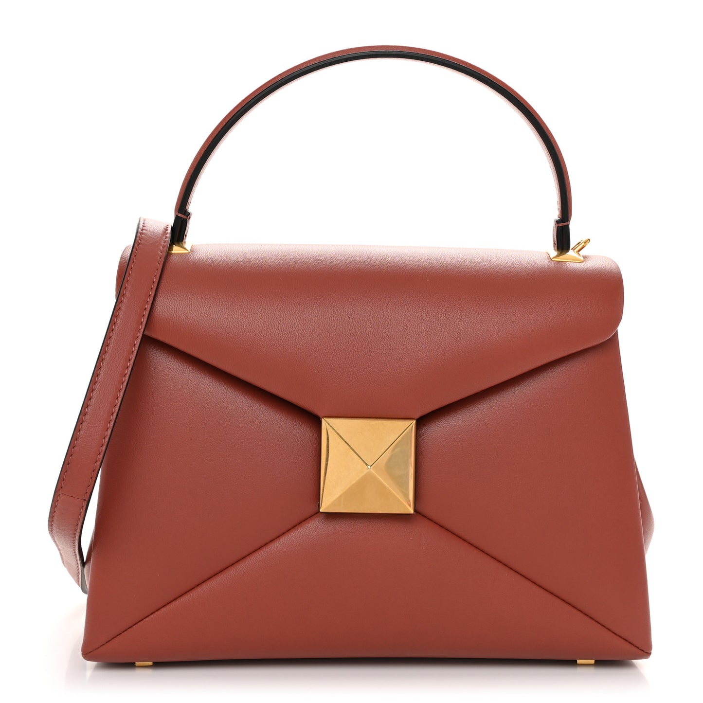 Nappa Small One Stud Top Handle Bag Gingerbread