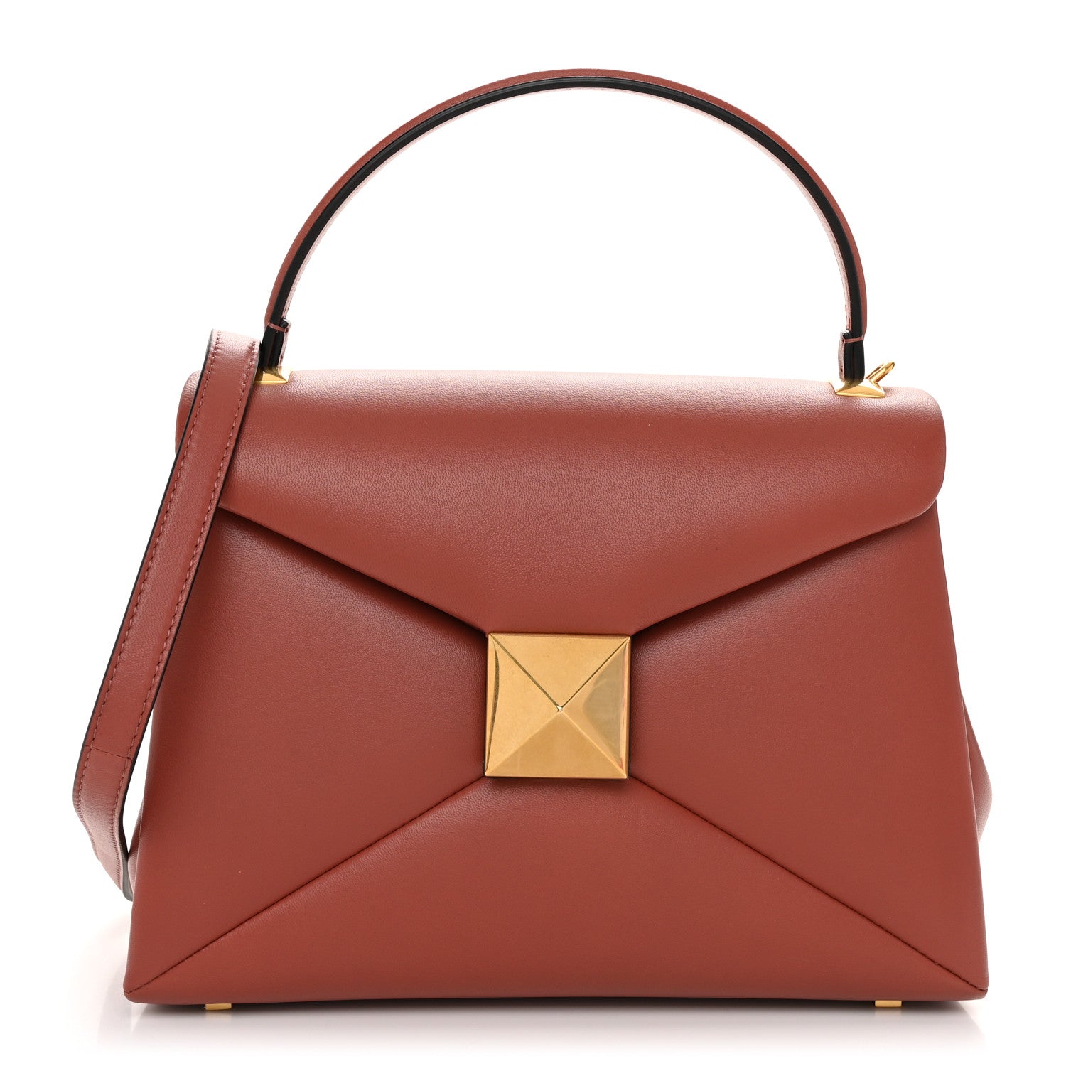 Valentino Garavani Nappa Small One Stud Top Handle Bag Gingerbread 1 of 9