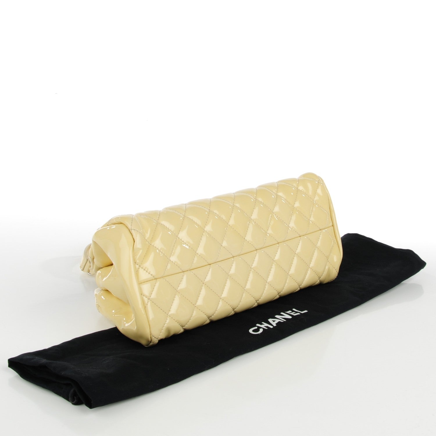 Chanel Patent Quilted Small Just Mademoiselle Light Yellow 4 of 7